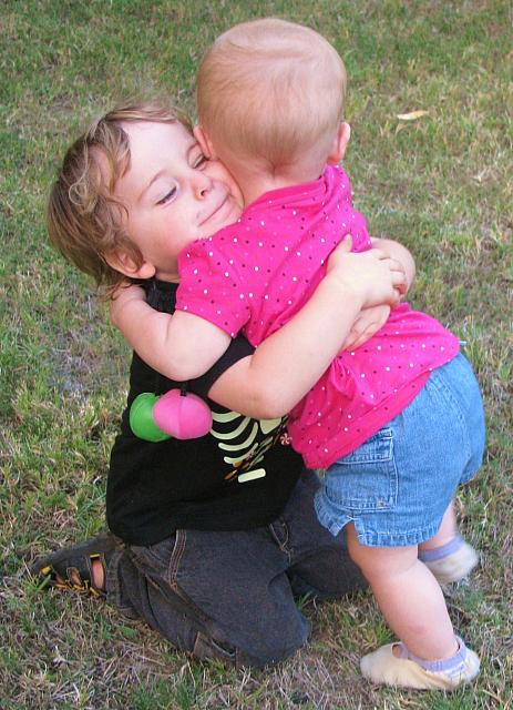 Hugging cousins!