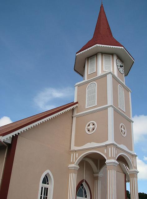 Steeple of Protestant Church, Vaitape