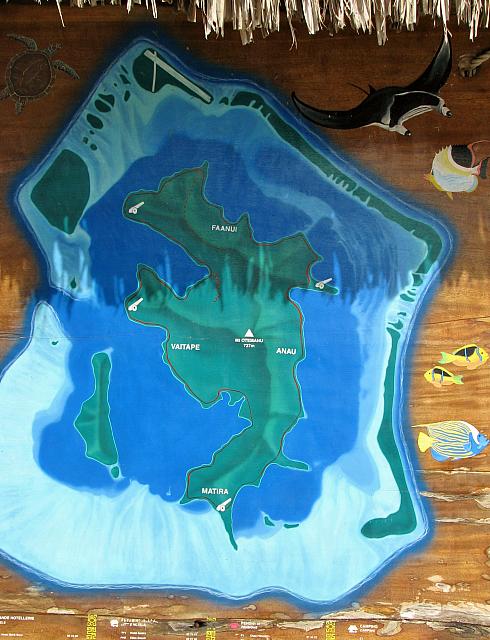Map of Bora Bora with surrounding reef