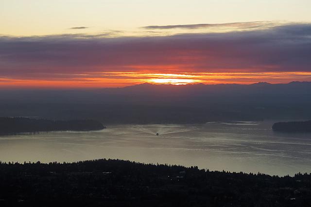 Sunset over Puget Sound and Hurricane Ridge (Olympic NP)