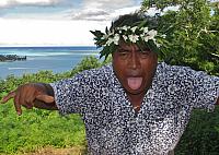 Our guide doing the 'Maori' thing...