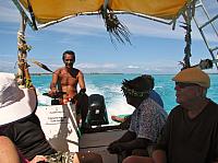 Our boat to the motu
