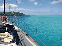 Deep blue water is over 10 metres deep...turquoise is less than 10 metres (and over light sand)